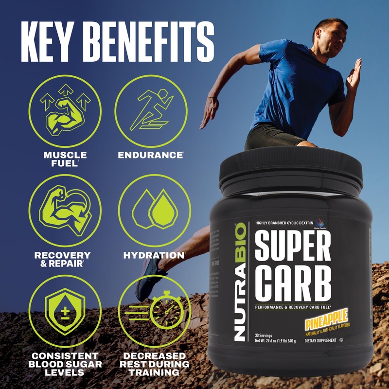 NutraBio Super Carb, Carbohydrate Powder with Cluster Dextrin & Electrolytes,