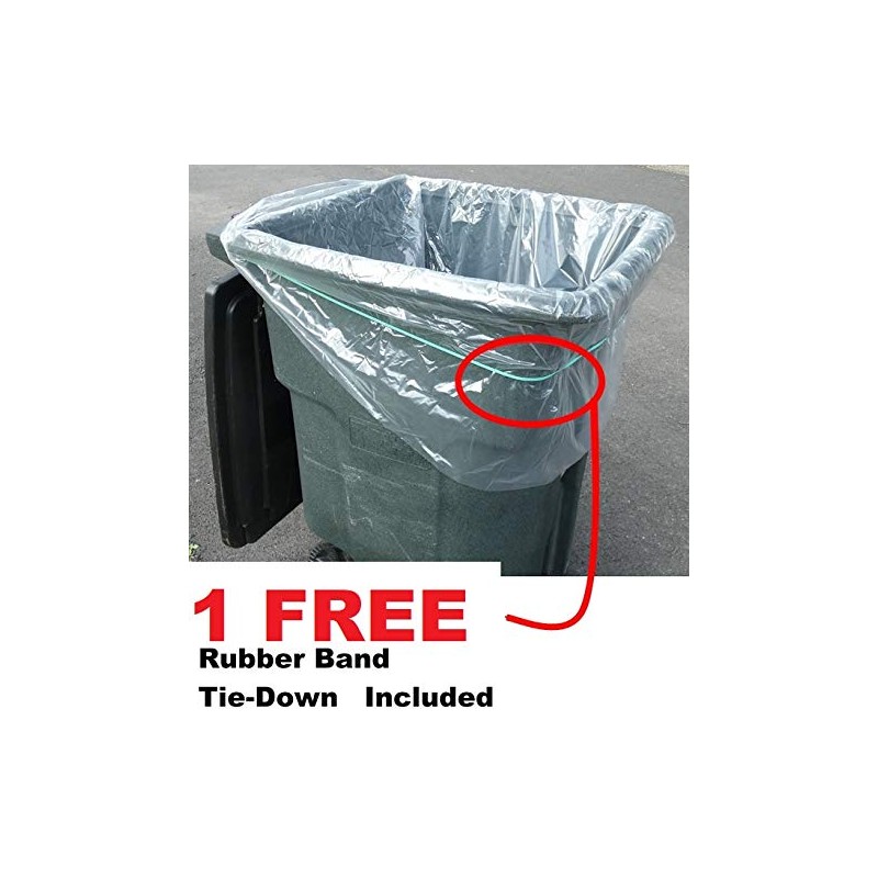 96 Gallon CLEAR Super Big Mouth Trash Bags - 2-MIL