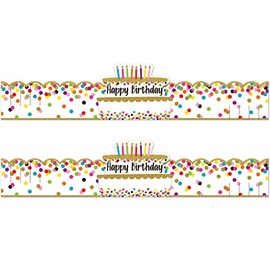 Teacher Created Resources Confetti Happy Birthday Crowns, 24-inch x 5-inch, White/Multicolor, 30/Pack, 2 Packs (TCR1210-2)