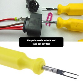 Micro Traders 2PCS Car Terminal Removal Tool 2mm & 3mm Wire Connector Pin Release Puller Stainless Steel Pin Extractor Dismount Tool for Mechanical Repair Tool