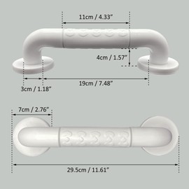 Bathroom Grab Rail with Anti-Slip Grip and Luminous Circles Bath Grab Handle Shower Grab Rail Safety Handle for Kids, Elderly, Disabled, 30cm