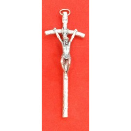 LOT OF 5 Pope John Paul II Pewter Pastoral Wall Cross, 6", Made in Italy