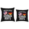 American Raised With German Roots USA Germany Flag Throw Pillow