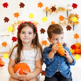 MARFOREVER Fall Felt Maple Leaf Confetti, 500Pcs Thanksgiving Leaves Confetti Decorations Mixed Fall Colors Table Scatter Centerpiece for Fall Art Crafts Supplies Thanksgiving Party Accessories