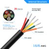 DEKIEVALE 16 Gauge 6 Conductor Electrical Wire, 10FT 16AWG Black