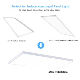 VocgoUU 6 Pack 2x4 Surface Mount Kit for 2x4 LED Flat Panel Light - Aluminum 2'x4' ft Ceiling Frame Kit with Mounting Screws