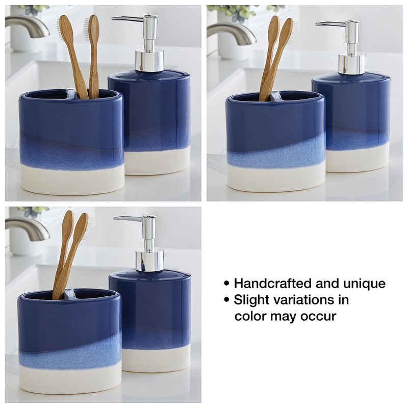 SKL Home Alanya Soap Dispenser, Blue