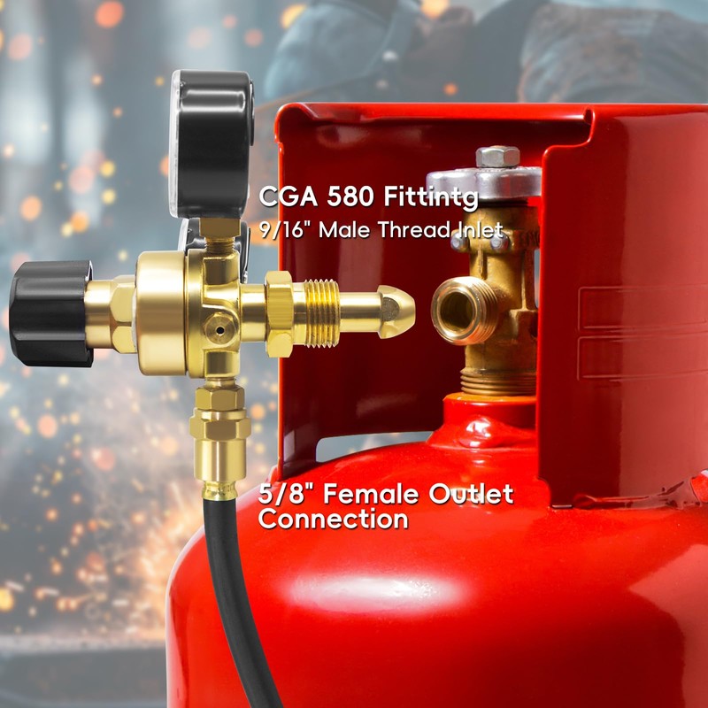 American Standard Welding Argon Regulator with 6.6 Feet Gas Hose,