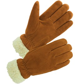 SKYDEER Winter Gloves with Full Premium Genuine Deerskin Suede Leather and Warm Pile Lining for Cold Weather Work and Sports (SD8675T/XL)