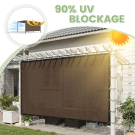VOXBIN 90% Shade Cloth 10×10 FT with Grommets, Outdoor Sun Shade Cloth UV Block Shade Fabric for Patio, Backyards, Carport, Garden, Mocha