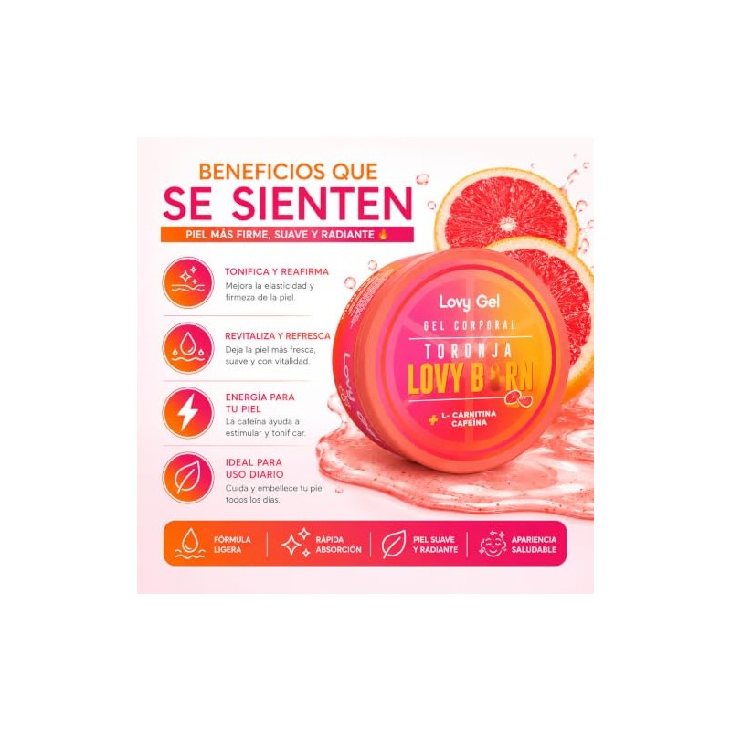 LOVY CARE Gel Corporal de Toronja Sport con L-Carnitina +