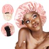 Wzenclave Large Satin Bonnet Silk Bonnet for Sleeping Hair Bonnet