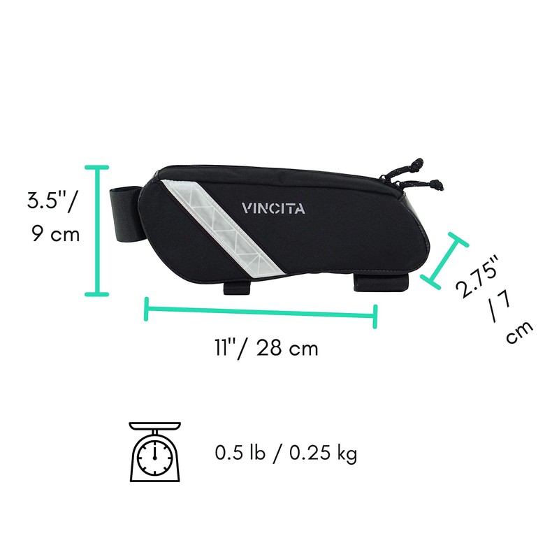 Vincita VOYAGE Frame Bag for Brompton Bike (Black, Small) -