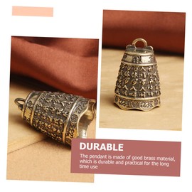 GANAZONO 12pcs Vintage Brass Bells Keychain Pendants for Crafts Decorative Bells for Hanging Retro Design for Home Decor and