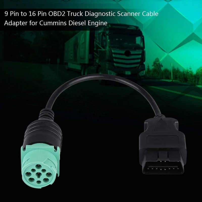 OBD2 Adapter, 9 Pin to 16 Pin OBDII Truck Diagnostic