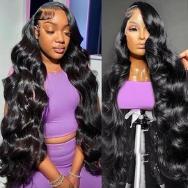 13x6 Body Wave Lace Front Wigs Human Hair Pre Plucked 250% Density HD Transparent Lace Frontal Wigs Human Hair for Women 12A Glueless Wigs with Baby Hair (250% density 13x6 Body wig, 22 Inch)