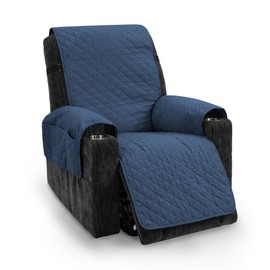 TIANSHU Waterproof Armchair Protector, Double-Sided Use Chair Cover, Relaxing Chair Protector, Pet-Friendly, Non-Slip, Removable and Washable Armchair Protector for TV Chair (Light Blue)