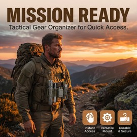 DIZETION Hook and Loop Utility Admin Panel Modular Organizer, Tactical Bag Insert Panel Organizer with Adhesive Backing for Packs Backpack or Messenger Bags (Khaki)