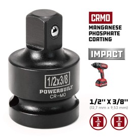 Powerbuilt 647097 1/2" Dr. Impact Adapter, 1/2" F x 3/8" M