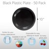 Exquisite 10 Inch. Black Plastic Plates - 50 Count -