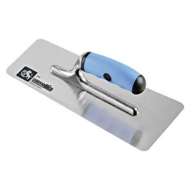 AUSONIA - STUC TALOCHE WITH STAINLESS STEEL BLADE TRAPÉZOÏDALE WITH RUNNED EDGES 27X11 AND BI-MATERIAL RUBBER HANDLE