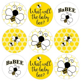 Bee Gender Reveal Party Favor Stickers - 180 Labels