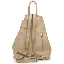 Caspar Large Women's Leather Backpack Elegant City Backpack - Classic Line - Model No.790 - Made in Italy, sand