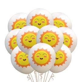 Malayan Products Sun Latex Balloons 12 Count, Sunshine Birthday Party Decorations Event Supply, Sunny Theme, 12 Inch Standard Size
