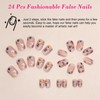 Ceboic Pack of 24 Press on Nails Short Square Shiny