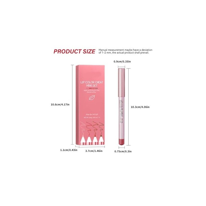Juego de lápices delineadores de labios, 4 Uds, resistente agua,