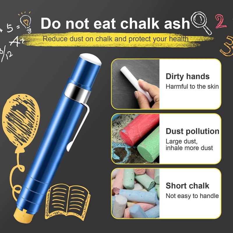 Yantan 1 pcs Black Aluminum Alloy Chalk Holder (Blue)