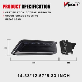 Winjet LED DRL Fog Lights Assembly Compatible with [2014 2015 2016 2017 2018 2019 2020 Chevy Impala] Smoke Lens Driving DRL Fog Lights + Switch + Wiring Kit 2PCS