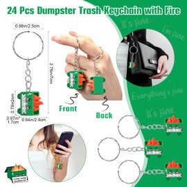 Sureio 24 Pcs Inspirational Positive Gift Nurse Resin Dumpster Keychain Emotional Support Fire Keychain Gifts for Staff(Green,Stylish)