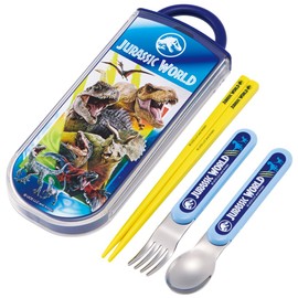Skater TACC2AG-A Trio Set Chopsticks Spoon Fork Jurassic World Children's Antibacterial Made in Japan