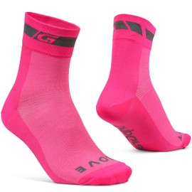 GripGrab Classic Regular Cut Set of 1 and 3 Summer Cycling Socks Road Bike Mountain Bike Indoor Cycling Cycling Socks, Pink Hi-Vis - 1 Pair