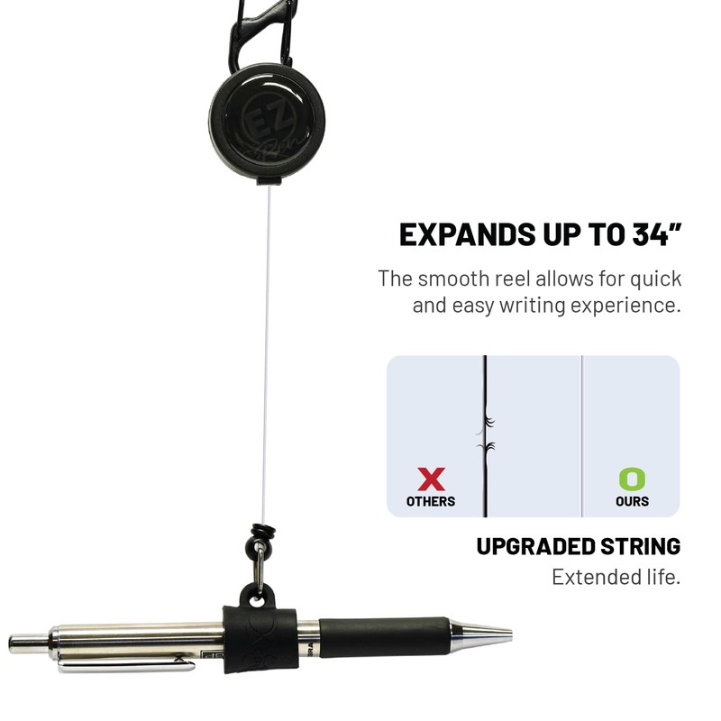 Better Labz EZ PEN Retractable Pen Reel for Nurses, Teachers,
