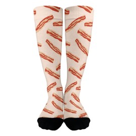 Xinme Bacon socks Boot Socks for Women Knee High trendy design Casual Sock Women's Casual Sock Bacon breakfast