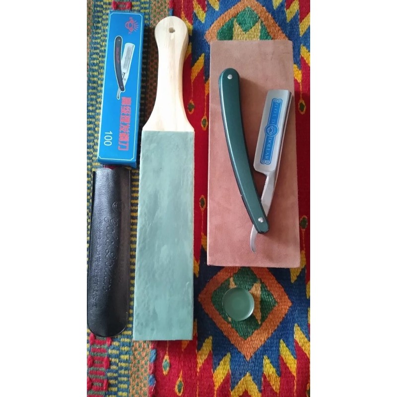 Navaja De Barbero Gold Dollar 100 Afilada+asentador,afilador