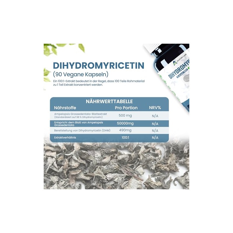 Dihydromyricetin, 50,000 mg Equivalent, High Dose 100:1 Extract, 98%, 90