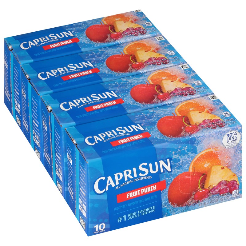 Capri Sun Fruit Punch Ready-to-Drink Juice (40 Pouches, 4 Boxes