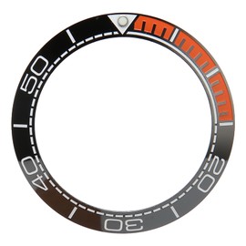 Watch Bezel Insert 41.5mm Ceramic Watch Bezel Ring Repair Replacement Accessory for Watchmaker Black Base and Orange