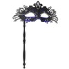 WILOVCOS Womens Masquerade Mask with Stick, Handheld Mardi Gras Mask,Venetian
