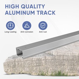 JUBEST 7FT Commercial Grade Pocket Door Hardware and Track Set, Sliding Door Hardware 80.7", Durable and Smoothly, Easy to Install