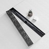 Fibetter 24 Inch Black Linear Shower Drain, Rectangular Shower Floor