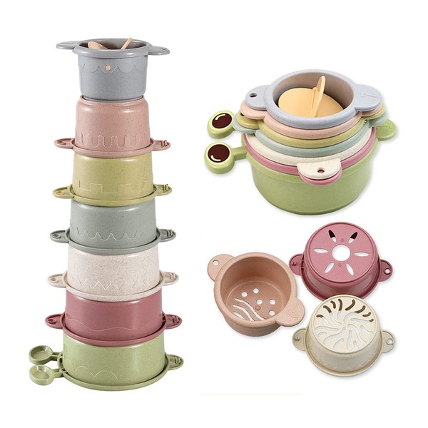 Cosaway Baby Stacking Nesting Cups Toy, Montessori Toy for Toddlers