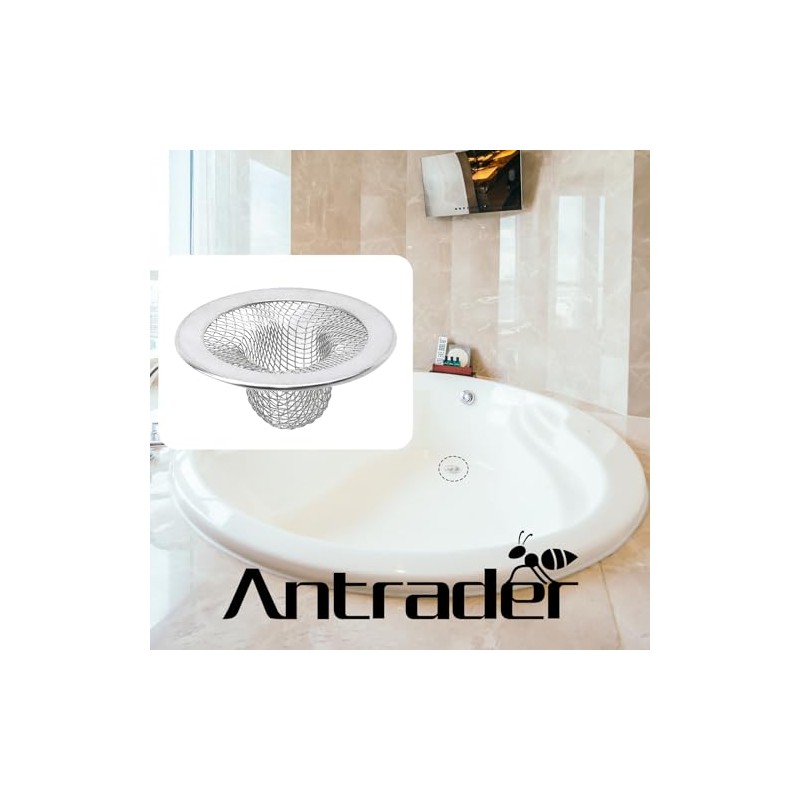 Antrader Kitchen Sink Strainer, 2Pcs Stainless Steel 2-Inch Diameter Mesh