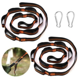 FSWWSF Hammock Attachment 1.5 m x 2.5 cm Pack of 2 Suspension Strap Kit with 2 Hook Carabiners for Camping Outdoor Hiking up to 300 kg