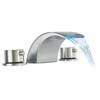 Aquafaucet Brushed Nickel Bathroom Faucet Waterfall for Sink 3 Hole