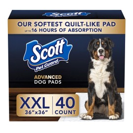 Scott Pet Guard Advanced Dog Pee Pads - Extra Large Absorbency & Odor Control - Softest Quilted Pads - XXL - 36" x 36" - 40 Pack