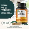 LIFE 360+ Vit C+ Turmeric Suplemento Alimenticio de Vitamina C